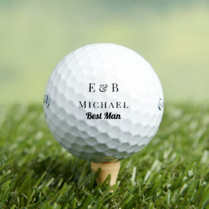 Monogram Wedding Best Man Gift Personalized Black Golf Balls