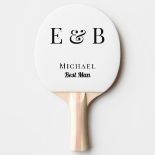 Monogram Wedding Best Man Gift Personalized Black Ping Pong Paddle