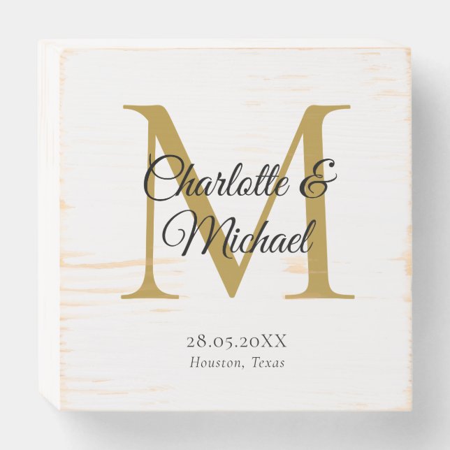 Monogram Wedding Box Geschenkschachtel (Front Horizontal)