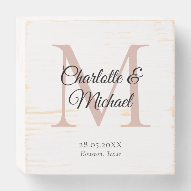 Monogram Wedding Box Geschenkschachtel (Front Horizontal)