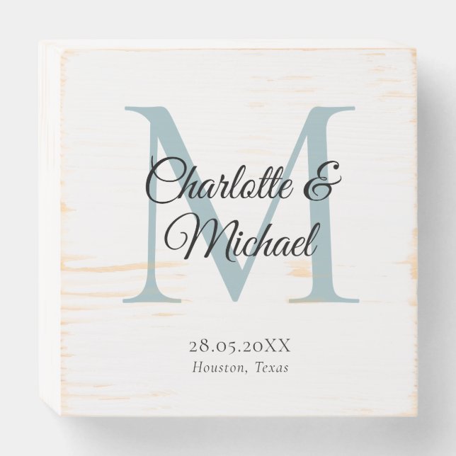 Monogram Wedding Box Geschenkschachtel (Front Horizontal)