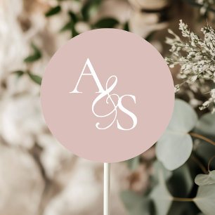 Monogram, Wedding Classic Round Sticker