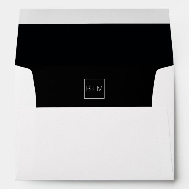 monogram wedding (couple initials) inside black envelope (Back (Bottom))