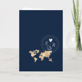 Monogram Wedding Destination Passport World Map Invitation (Back)