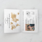 Monogram Wedding Destination Passport World Map Invitation (Inside)