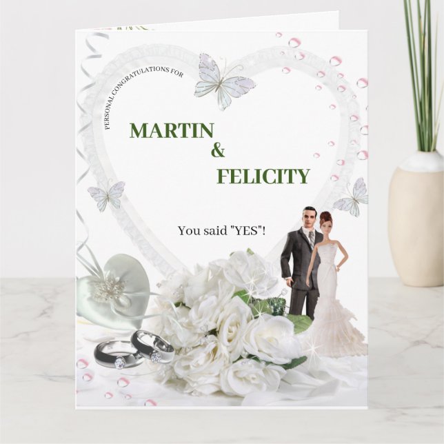 Monogram wedding drawing Greeting Card (Front)