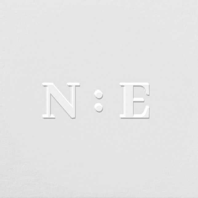 Monogram Wedding Elegant Minimalist Embosser (Design)