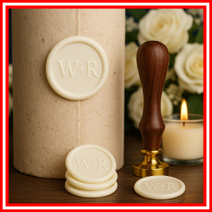 Monogram Wedding Elegant Modern Couple Simple Wax Seal Stamp