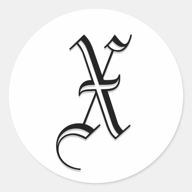 Monogram Wedding Enevelope Sticker "X" (Front)