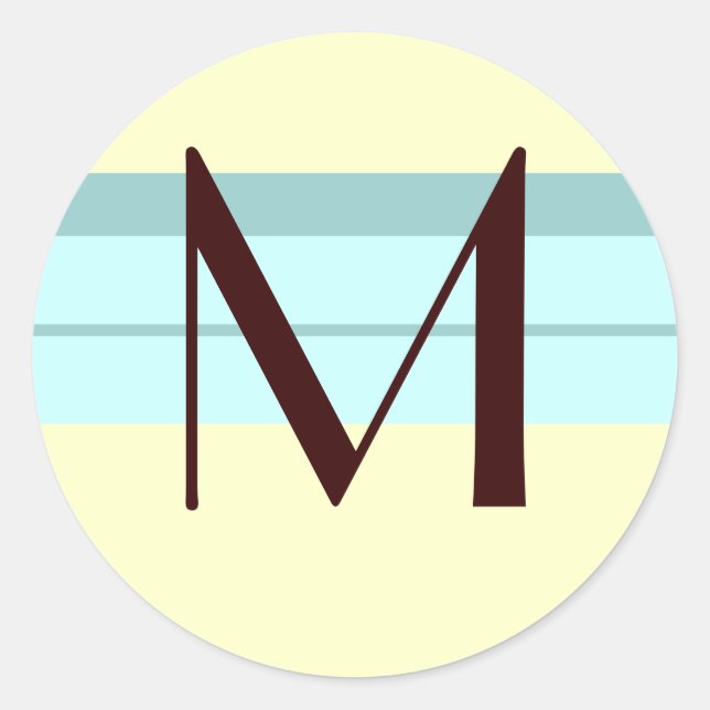 Monogram Wedding Envelope Seal Brown ivory Blue (Front)