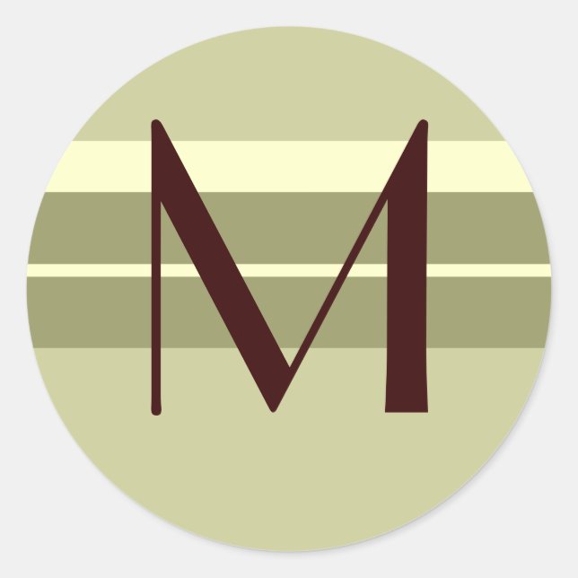 Monogram Wedding Envelope Seal Brown ivory Green (Front)