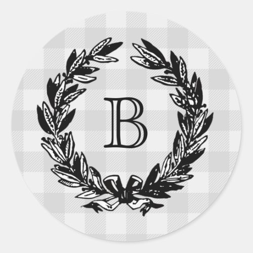 Monogram Wedding Family Crest Emblem Vintage Classic Round Sticker
