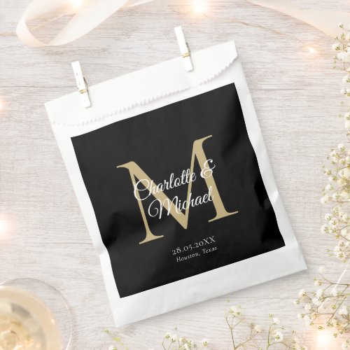 Monogram Wedding Favor Bag