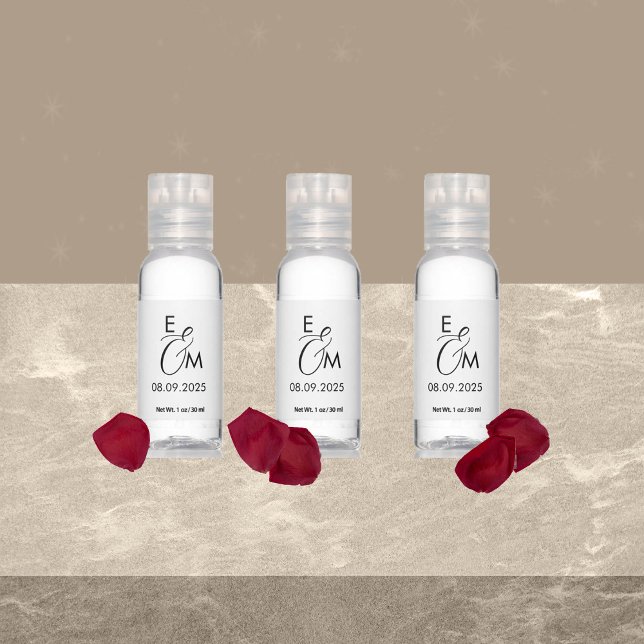 Monogram Wedding Favor Hand Sanitizer (Creator Uploaded)