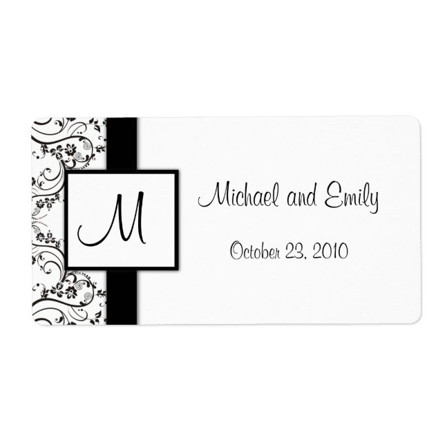 Monogram Wedding Favor Labels (Front)