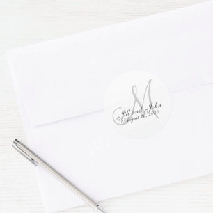 Monogram Wedding Favor Sticker