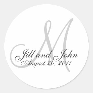 Monogram Wedding Favor Sticker