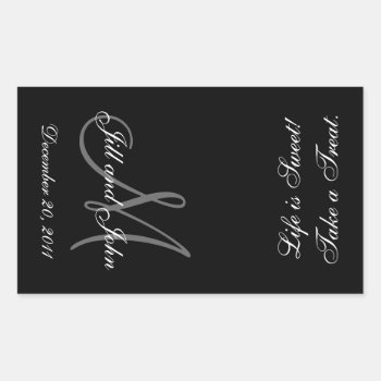 Monogram Wedding Favour Treat Bag Sticker by monogramgallery at Zazzle