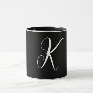 Monogram Wedding Gift Party Favor Black White 2025 Mug