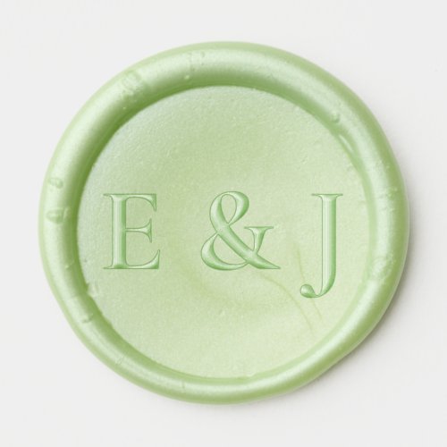 Monogram Wedding Green Wax Seal Sticker