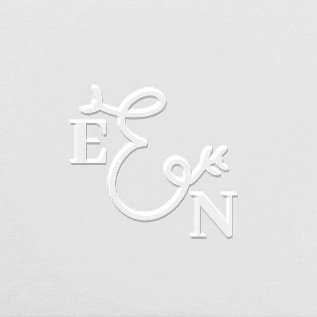 Monogram Wedding Hand Drawn Script Embosser (Design)
