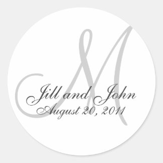 Monogram Wedding Initial Bride Groom Seal Sticker