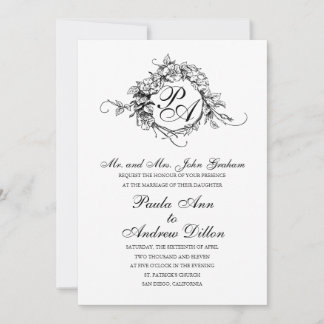 Monogram Wedding Invitation