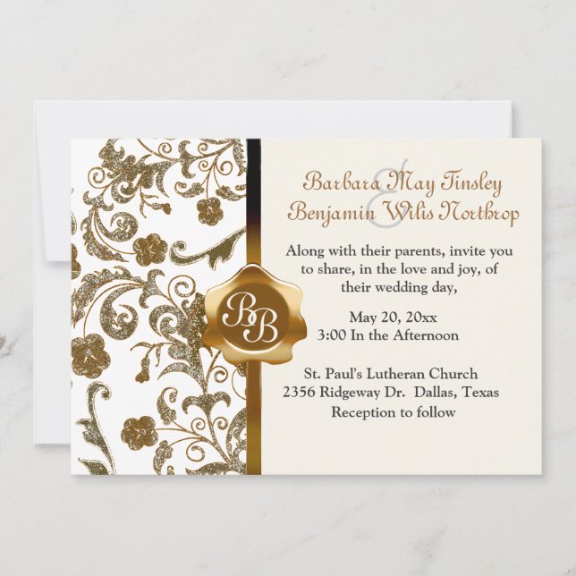 Monogram Wedding Invitation (Front)