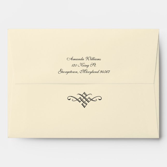 Monogram Wedding Invitation Envelope (Back (Top Flap))