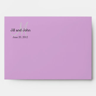 Monogram Wedding Invitation Envelope Purple