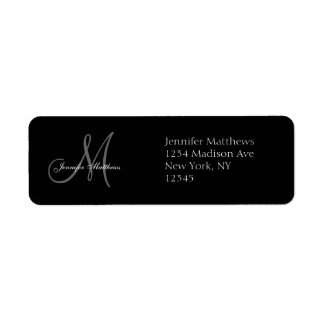 Monogram Wedding Invitation Return Address Labels