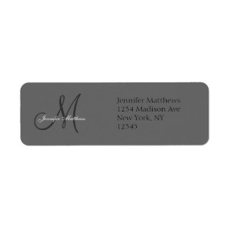 Monogram Wedding Invitation Return Address Labels