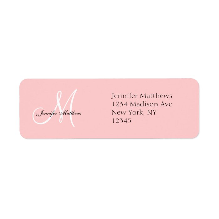 Monogram Wedding Invitation Return Address Labels