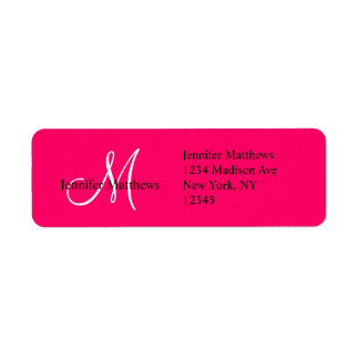 Monogram Wedding Invitation Return Address Labels