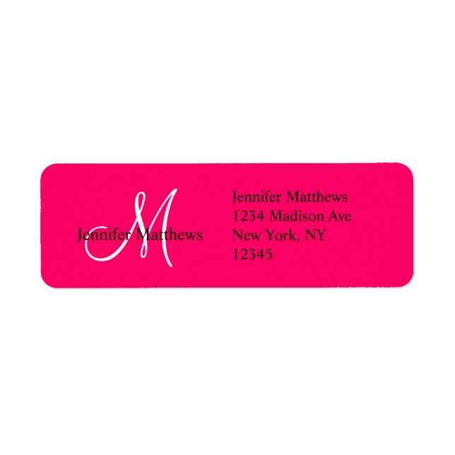 Monogram Wedding Invitation Return Address Labels (Front)