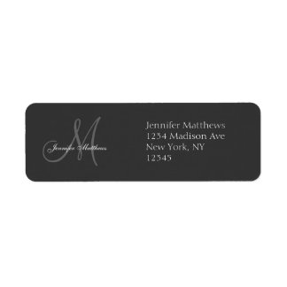 Monogram Wedding Invitation Return Address Labels