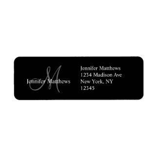 Monogram Wedding Invitation Return Address Labels