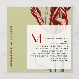 Monogram Wedding Invitations Modern Tulip