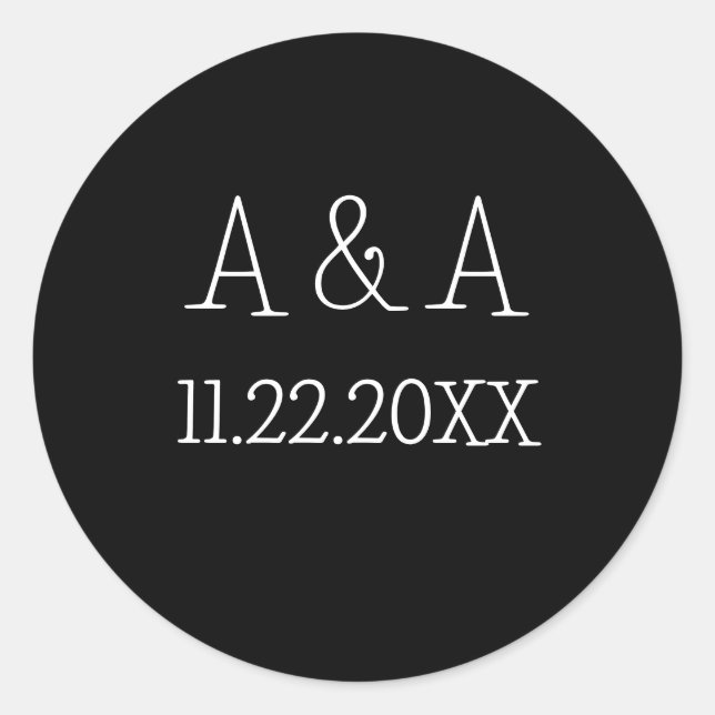 Monogram Wedding Labels Choose your Size and Qua (Front)