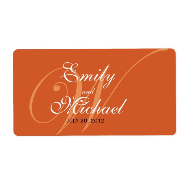 Monogram Wedding Labels -Spice (Front)