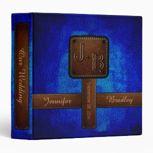 Monogram Wedding Leather Look #2 3 Ring Binder