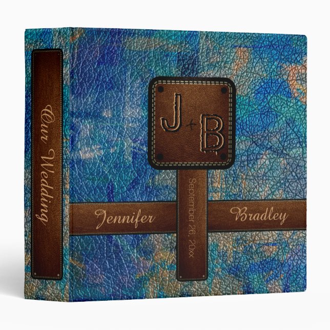 Monogram Wedding Leather Look #6 Binder (Front/Spine)