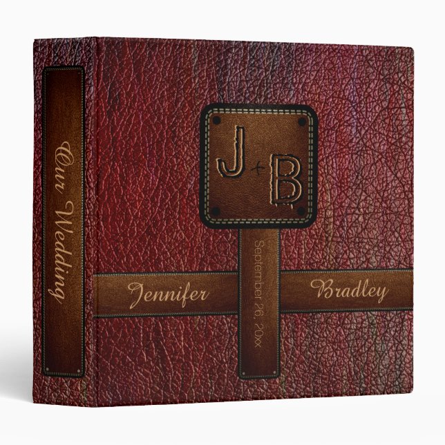 Monogram Wedding Leather Look #7 Binder (Front/Spine)