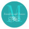 Monogram Wedding Logo Stickers Teal