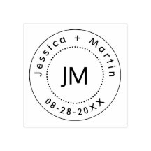 Monogram Wedding Logo With Couple's Names & Date