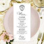 Monogram Wedding Menu Cards Black And White<br><div class="desc">A simple chic calligraphy wedding menu card. I do offer a free customisation service,  if you have any questions or special requests,  please feel free to contact me.</div>