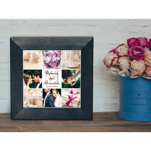 Monogram Wedding Modern Customizable Photo Collage Poster