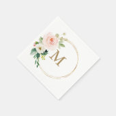 Monogram Wedding Napkin Cocktail Napkin (Corner)