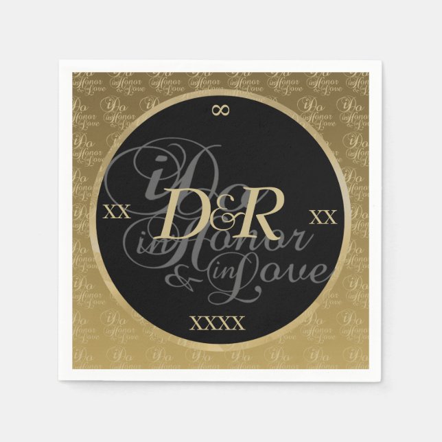 Monogram wedding Napkins (Front)