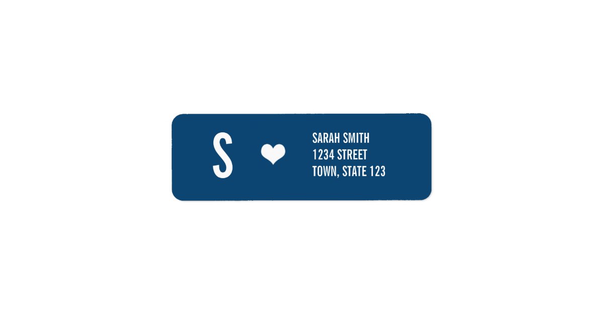 Monogram Wedding Navy Address Labels | Zazzle
